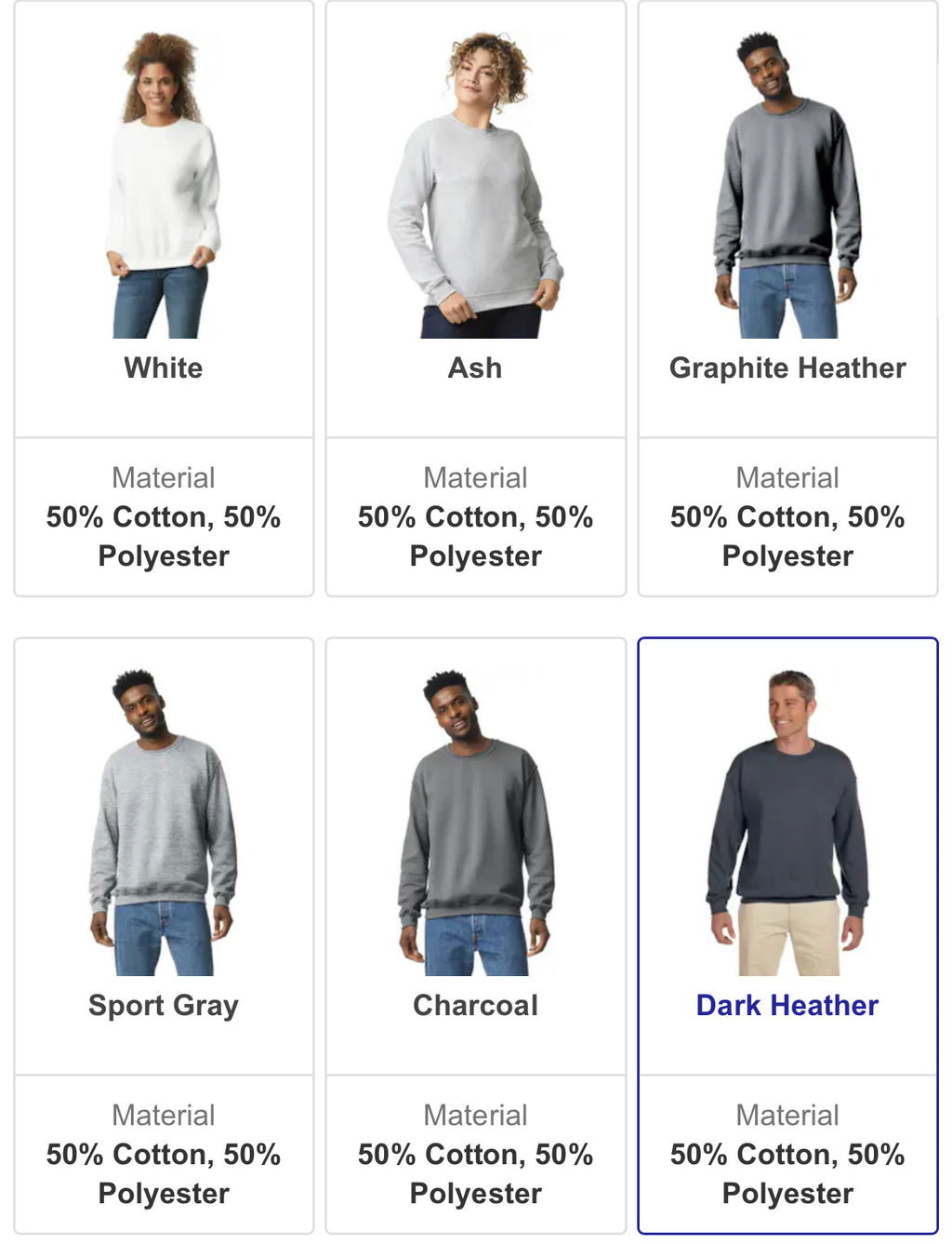 Gildan Heavy Blend Unisex Crewneck (G180)