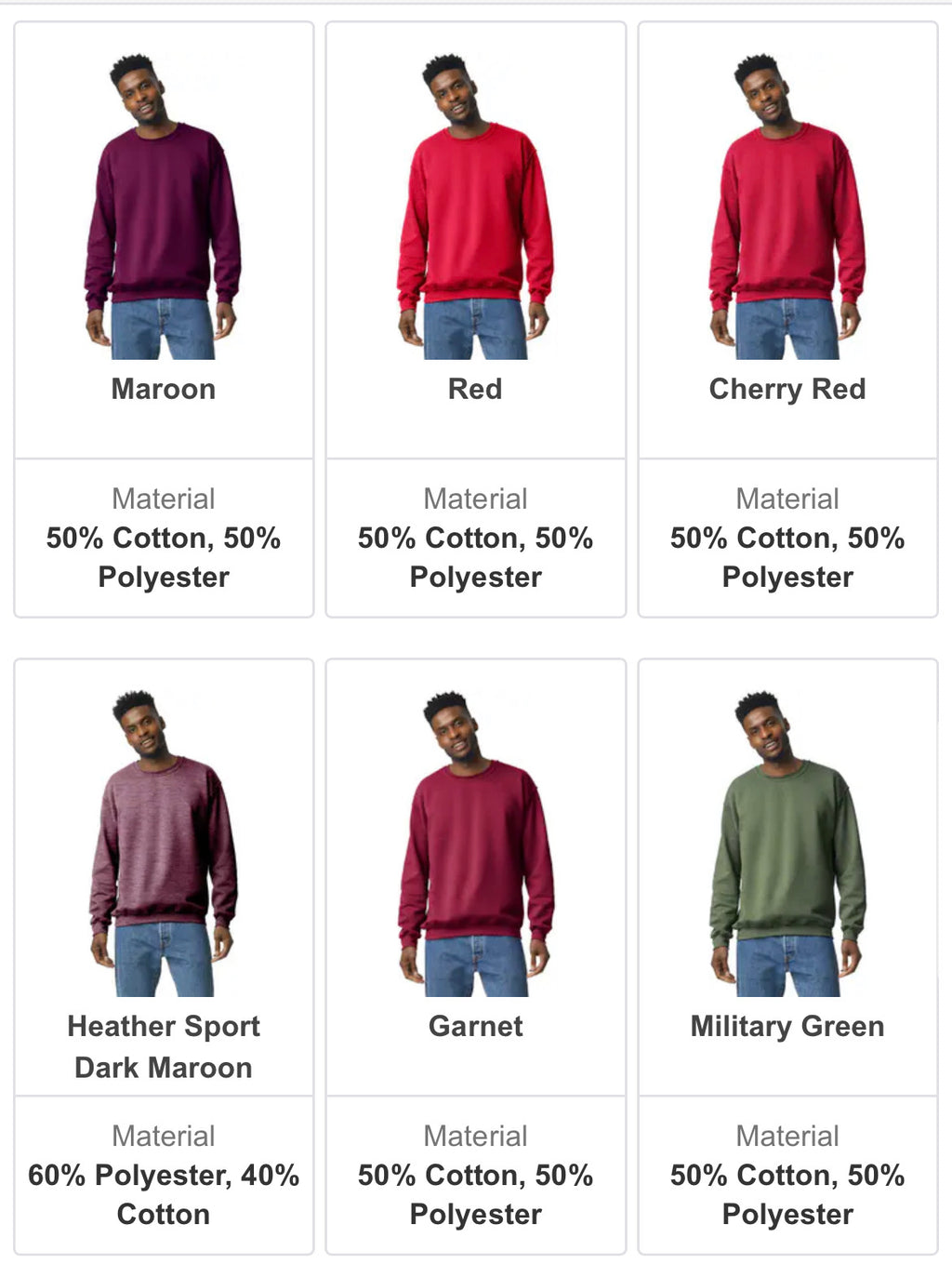 Gildan Heavy Blend Unisex Crewneck (G180)