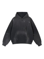 Vintage Washed Frayed Fleece Hoodie