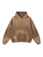 Vintage Washed Frayed Fleece Hoodie