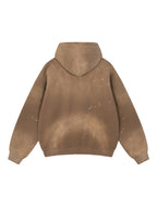Vintage Washed Frayed Fleece Hoodie