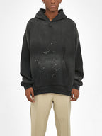 Vintage Washed Frayed Fleece Hoodie